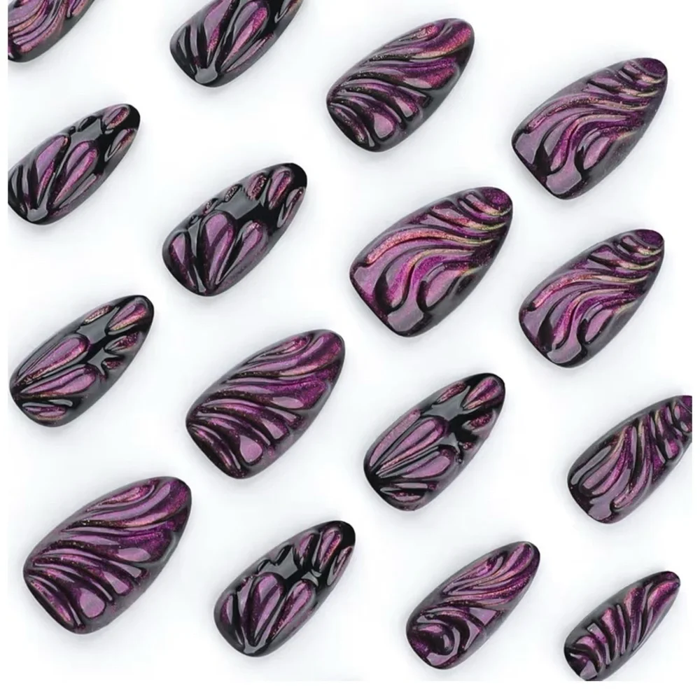 Purple 3D Design Press On Nails NWT
